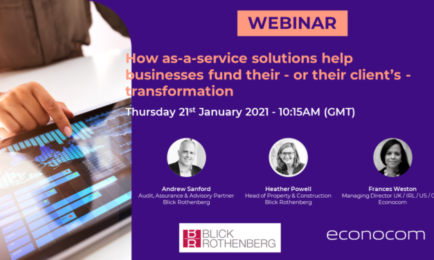 Webinar: how as-a-service solutions help businesses fund their – or their client’s – transformation